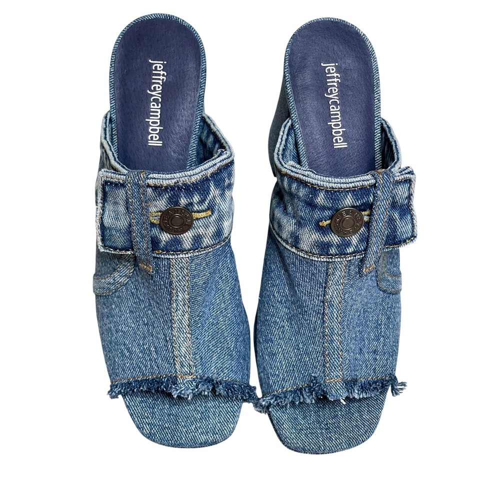 Jeffrey Campbell Magda Denim Platform Sandal Size 8.5, Retail $155